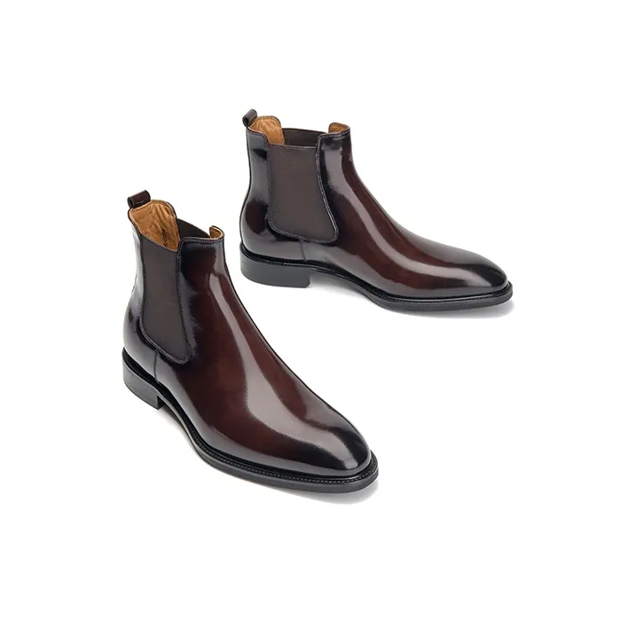 Beau Today Cow Leather Short Chelsea Boots 2.8cm Men's-6