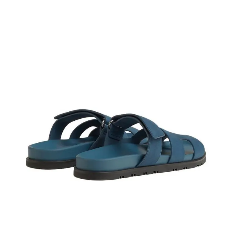 HERMES Chypre Slide Slippers Women's Blue-3
