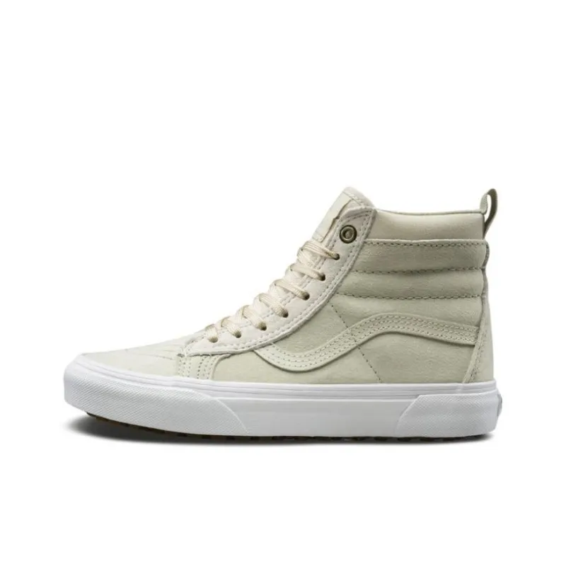 Vans Warm Anti-Slip And Wear-Resistant High-Top Skateboard Shoes Women's Beige-0
