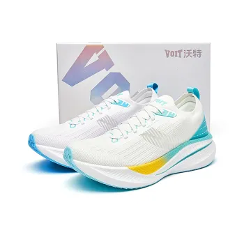 VOIT Running Shoes Unisex Low Top Right White Blue Green Mismatched