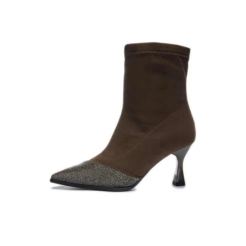 POOQ Ankle Boots Women's Black/Brown-5