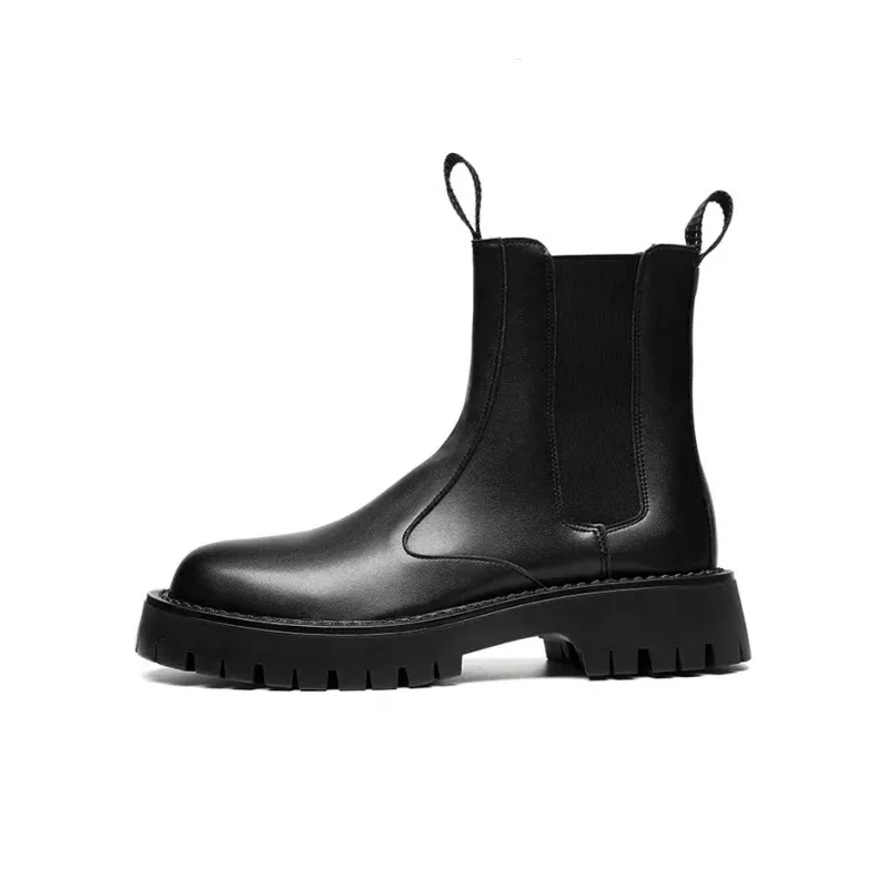 GIHO Martin Boot Short Chelsea Boots Men's Black-0