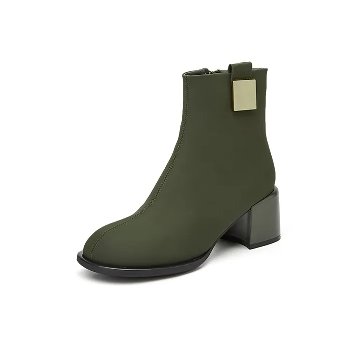DAPHNE Ankle Boots Women's Black/Green-4