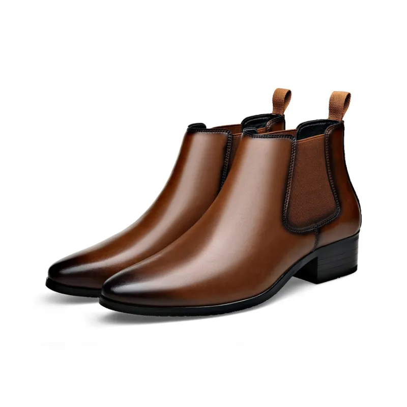 Romon Chelsea Boots Men Black Brown-8