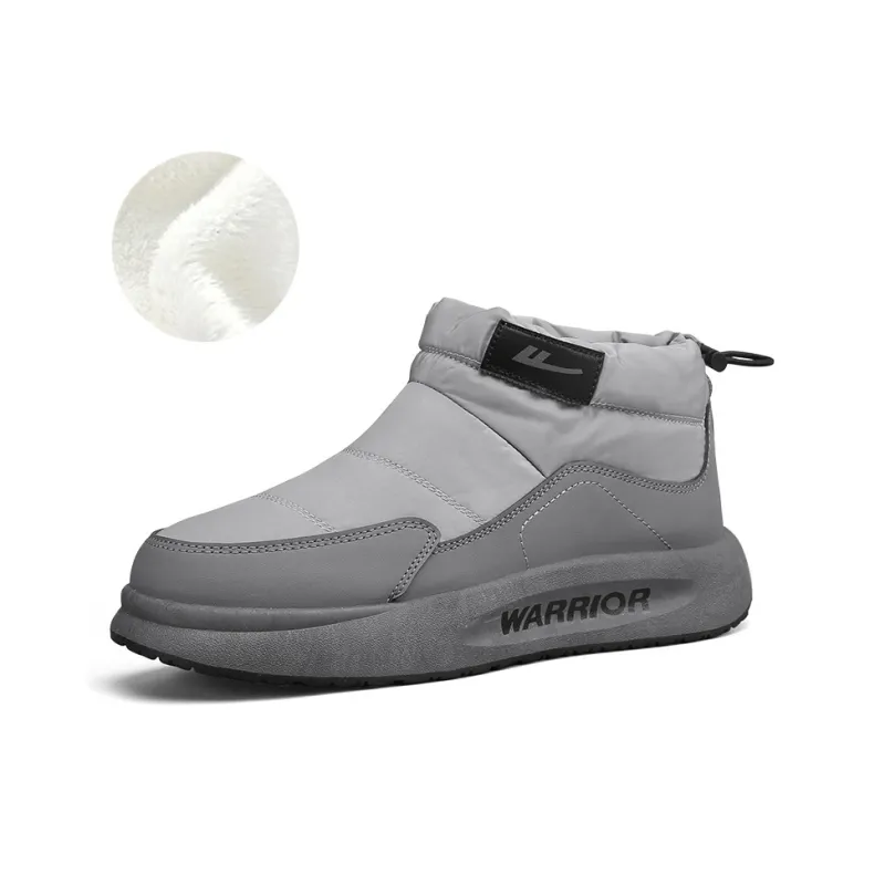 Warrior Thermal Waterproof Abrasion Resistant Cushioning Slip Resistant Short Snow Boots Men's Light Gray-2
