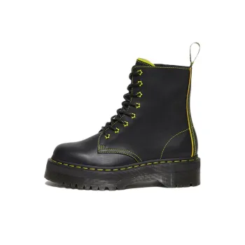 Dr.Martens Jadon Ii Boot Neon Star Leather Platforms 'Black Yellow'