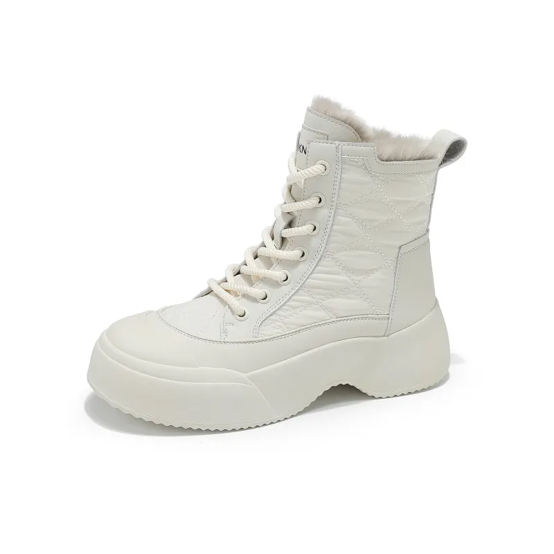 BAIJIHONG Height Increasing Slip Resistant Short Snow Boots Women's-0