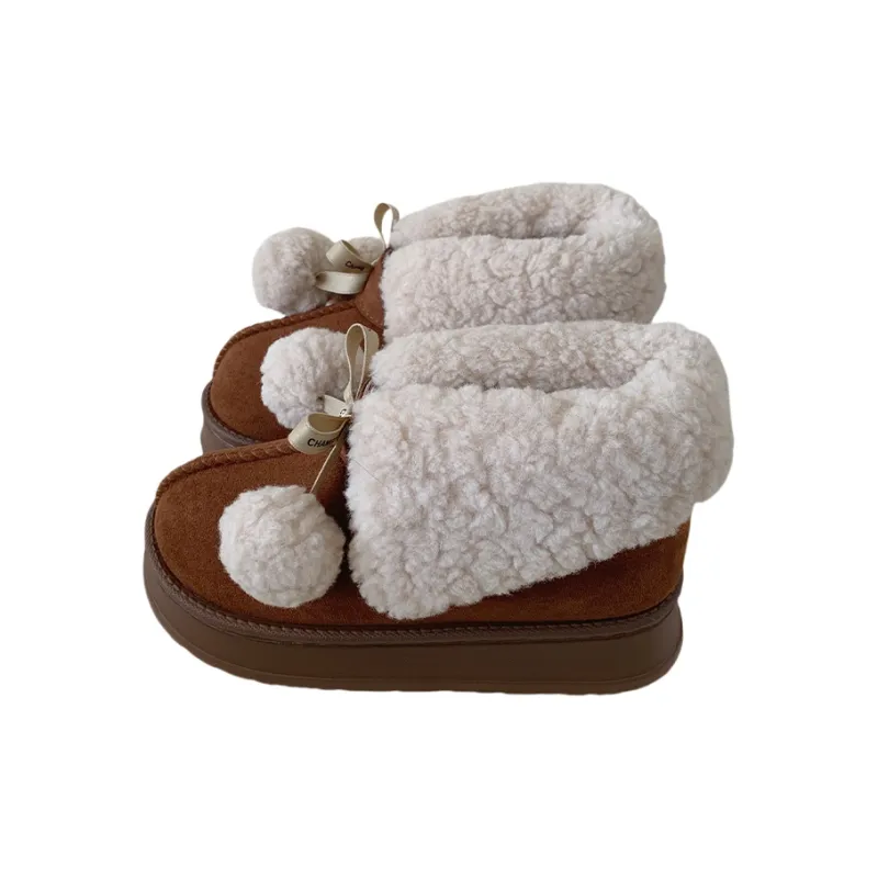 SHIGUDE Cotton Slippers Women's Brown-18
