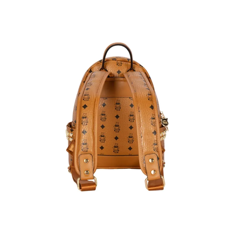 Disney MESUCA/Mask Winnie The Pooh Series Synthetic Leather Backpack Unisex Brown-2