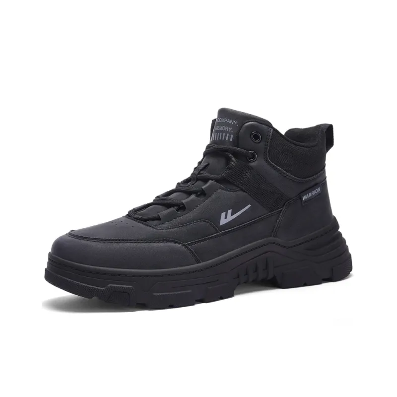 Warrior Cushioning Height Increasing Short Mid Calf Outdoor Boots Men's Black-1