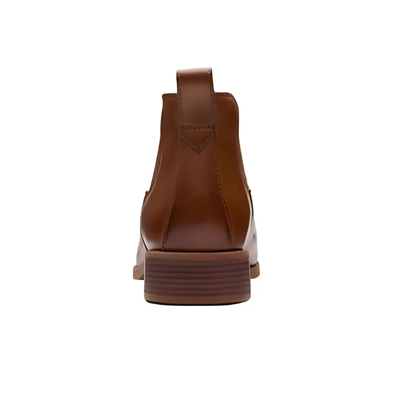 Clarks Short Chelsea Boots Women's Brown-3
