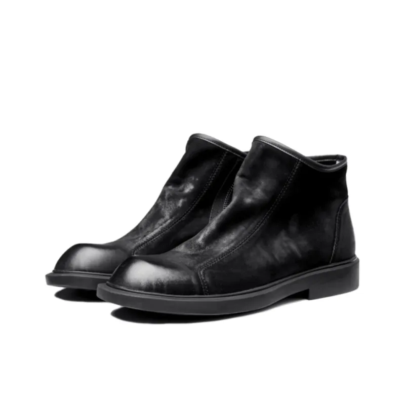 Brounvanm Men's Boots Ankle Boots 3.5CM Men's Black Coffee-1