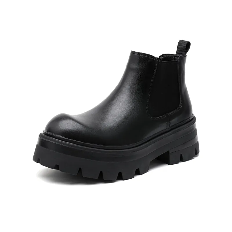 Chi Wolf Short Chelsea Boots Men's Black-2