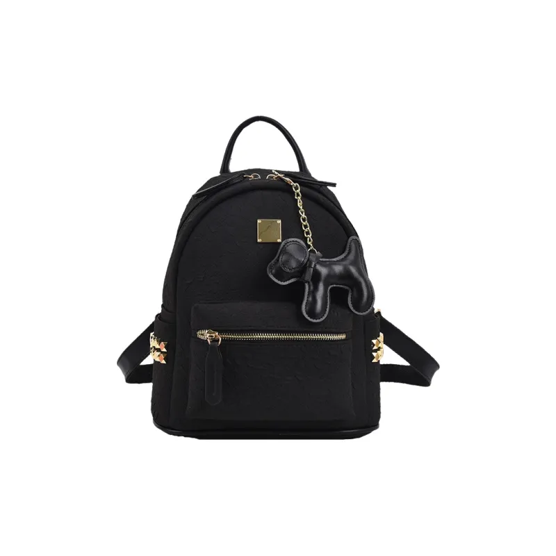 MARKANGARO Synthetic Leather Backpack Medium Size Women's Blue+Puppy Charm, Khaki+Puppy Charm/White+Charm/Black+Charm-12