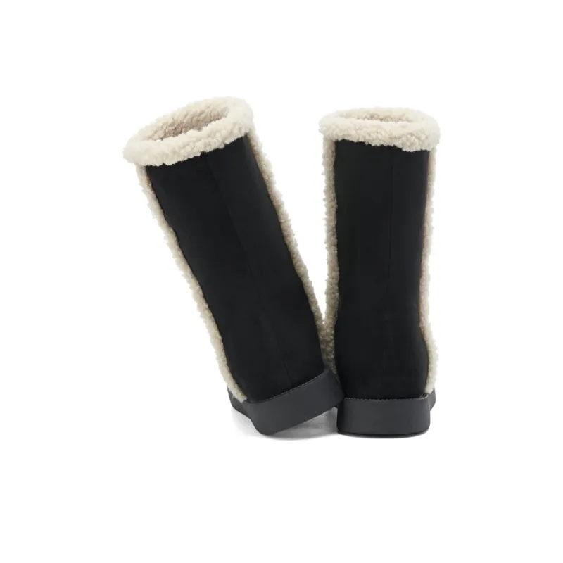 KEKAFU Warm Coverage Wear Resistant Slip Resistant Crew Snow Boots Women's-12