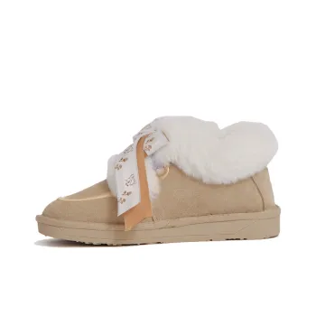 Disney x GRACEGIFT Warm Slip-Resistant Ankle-Length Snow Boots Women's Beige