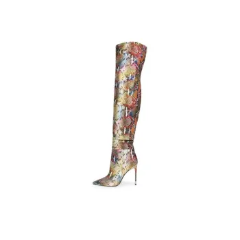 STEVE MADDEN Vantastic Knee high Boots Women's Snakeskin Print