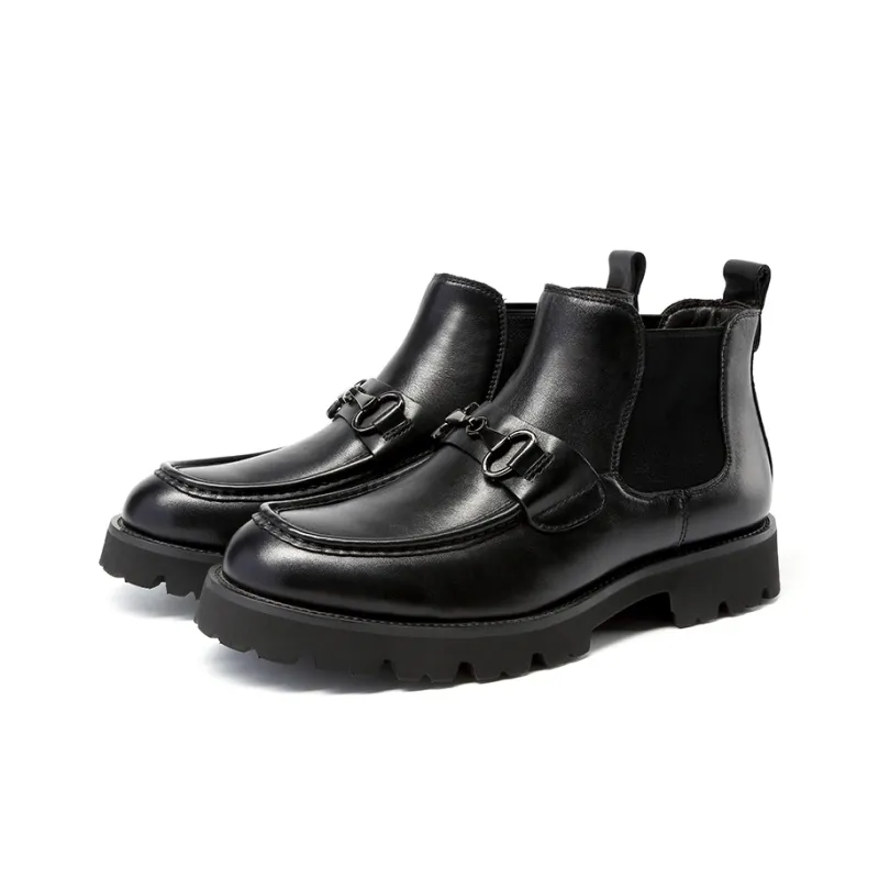 Satchi Short Chelsea Boots 4cm Men's Black-2