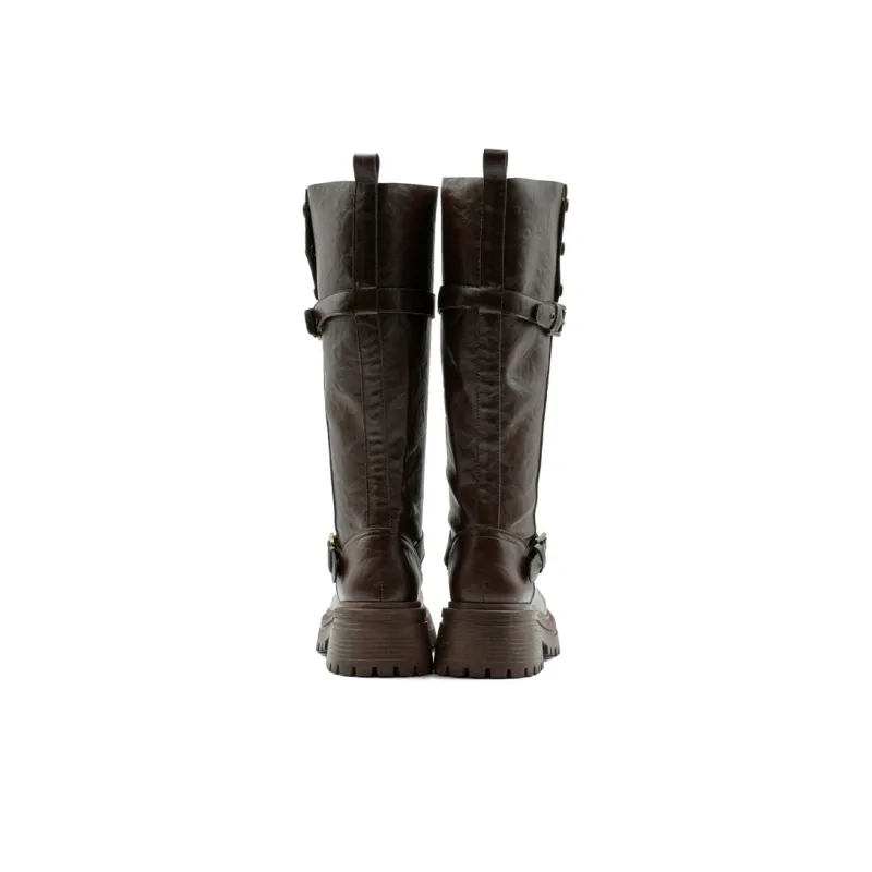 Little Sue Trendy Versatile British Style Shiny Slimming Zipper Knight Boots Fashion 2-in-1 Knee-High Boots Women's-22