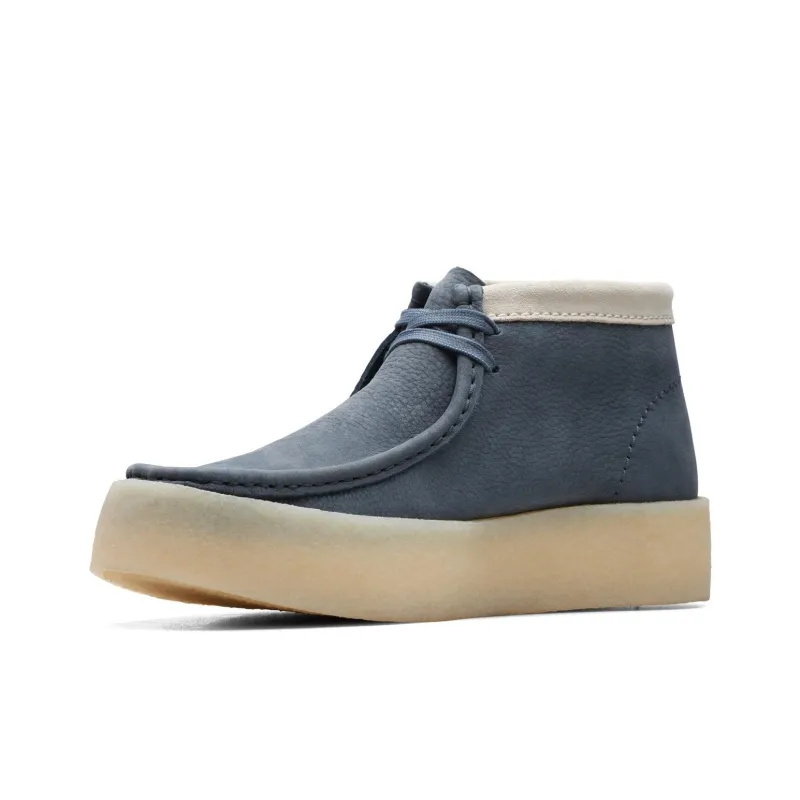Clarks Originals Wallabee Cup Boot Blue Nubuck Khaki-1
