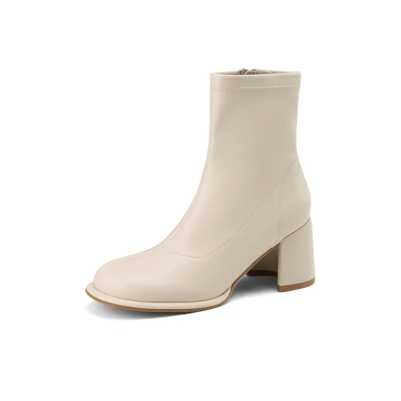 JOSINY Ankle Boots 7cm Women's Ecru-0