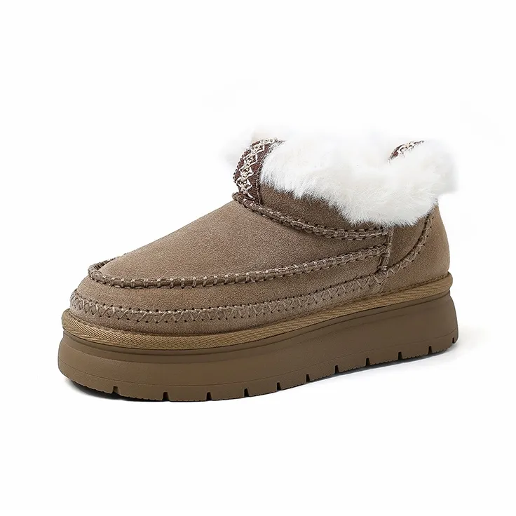 XIAOAJUE Thermal Abrasion Resistant Height Increasing Snow Boots Women's-5