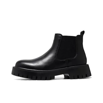 Chi Wolf Short Chelsea Boots Men's Black