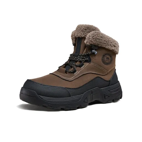 CAMEL Warm Wear-Resistant Height Increasing Short Outdoor Boots 5cm Men's Brown