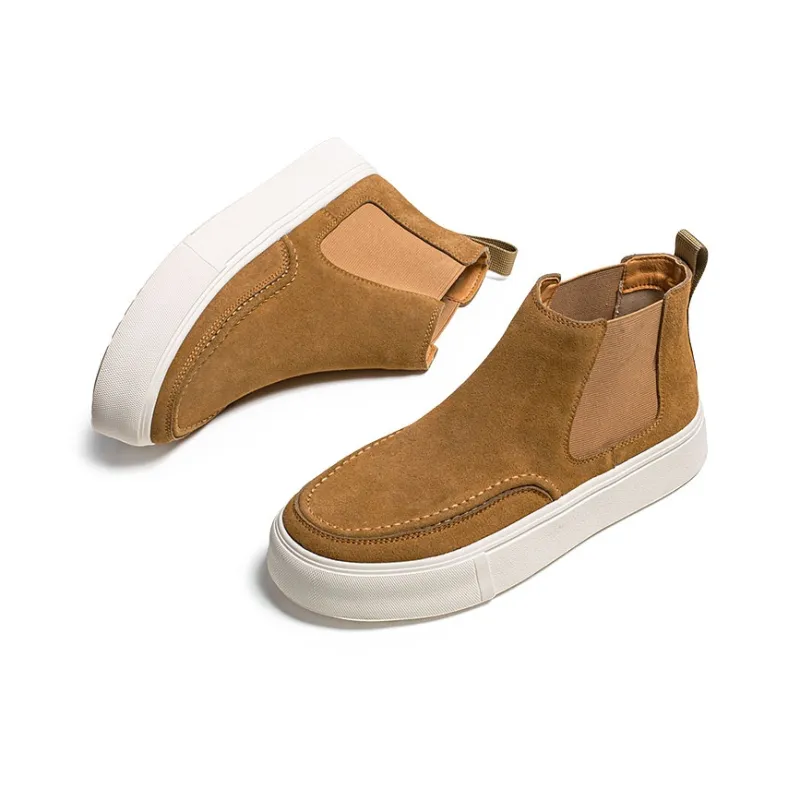 WEISHIBANGWEI Short Chelsea Boots Medium Heel Men's-27