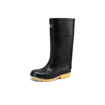 Warrior Water Resistant Wear Resistant Slip Resistant Rain Boots Men's Black