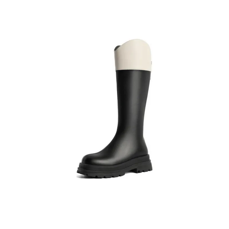 BELLE Knee-high Boots 5cm Women's Khaki Black-1