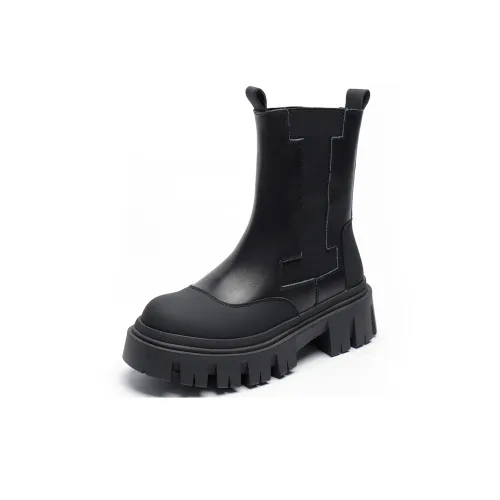 RED DRAGONFLY Chelsea Rain boots Short Women's Ankle Rain boots 4.5cm Heel Women's