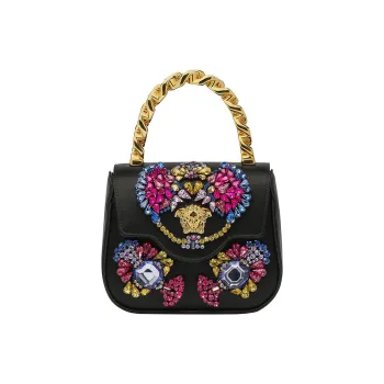 VERSACE La Medusa Leather Shoulder Bag Crossbody Bag Handbag Extra Mini Women's Black