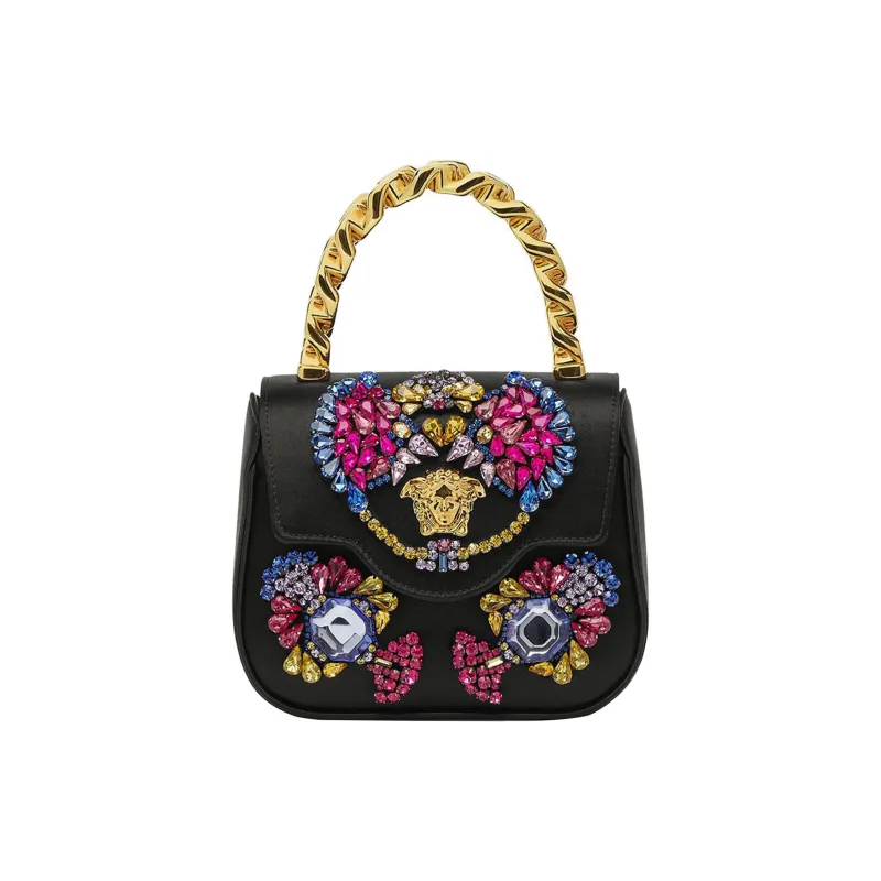 VERSACE La Medusa Leather Shoulder Bag Crossbody Bag Handbag Extra Mini Women's Black-0