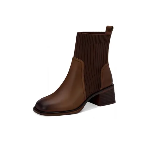 JESSICA SOPHIA Ankle Champion boots 5cm Women's Brown