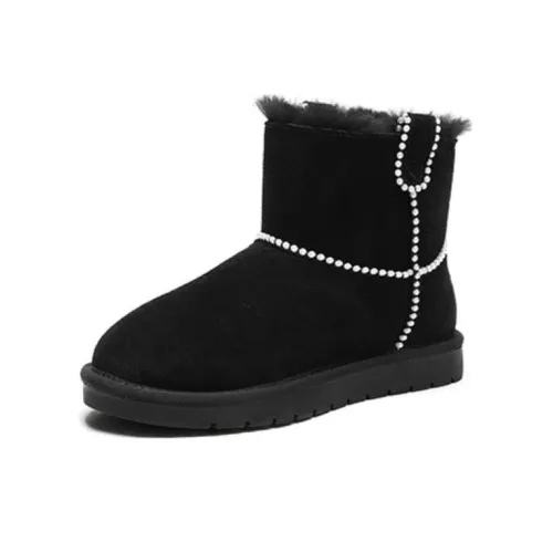 CAMEL Warm Short Snow Boots Women's Black