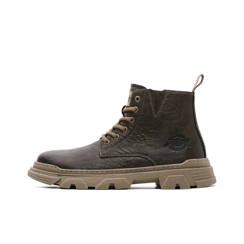 Dickies Slip-Resistant Crew Work Boots High-Top Men's Camel