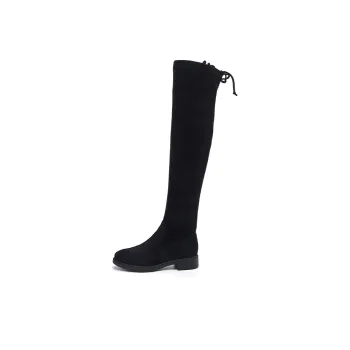 DAPHNE Petite Women's Height Increasing Slimming Thermal Over The Knee Boots 4.2cm Women's Black