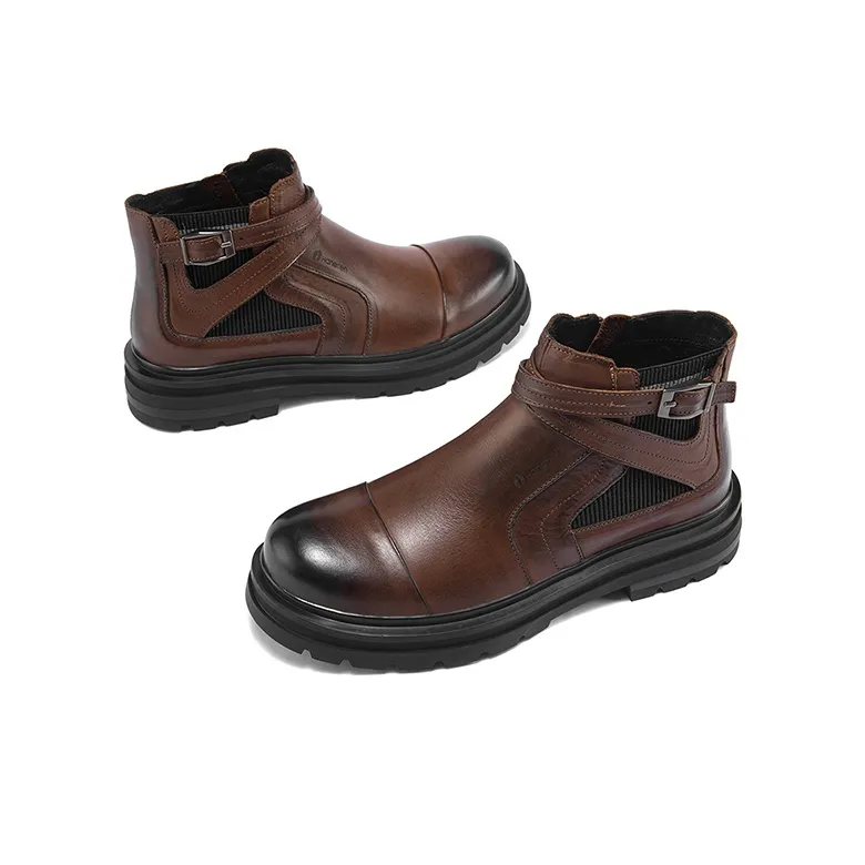HANG TEN Ankle Boots Men Sub Sauce Black/Cambridge Brown/-11