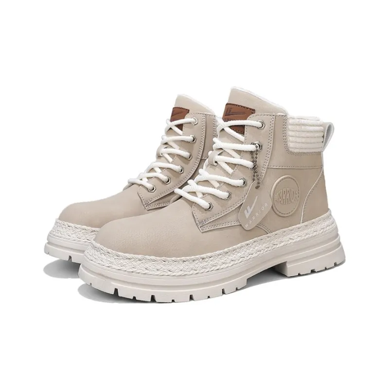 Warrior Warm Height Increasing Crew Snow Boots Men's Gray Beige-2