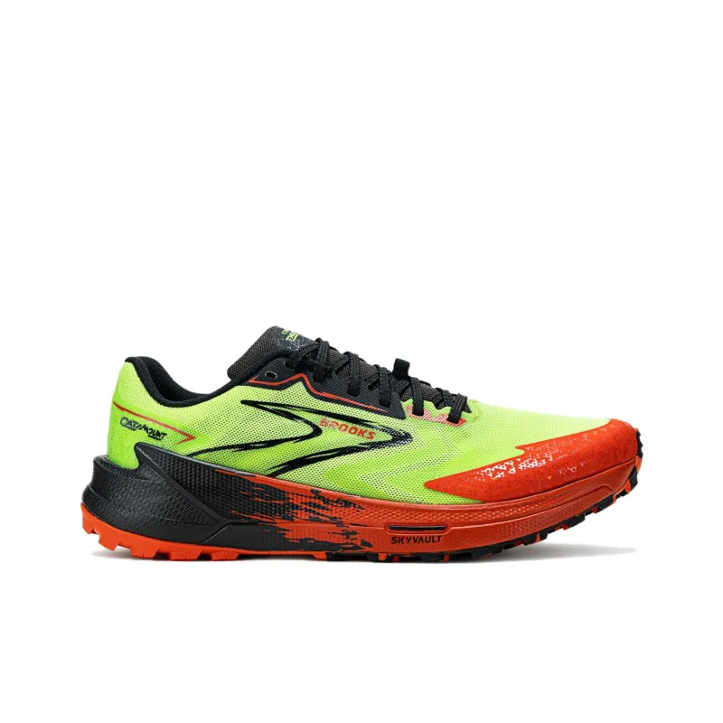 Brooks Anti Slip Wear Resistant Low Top Trail Running Running Shoes Men's Green Orange-1