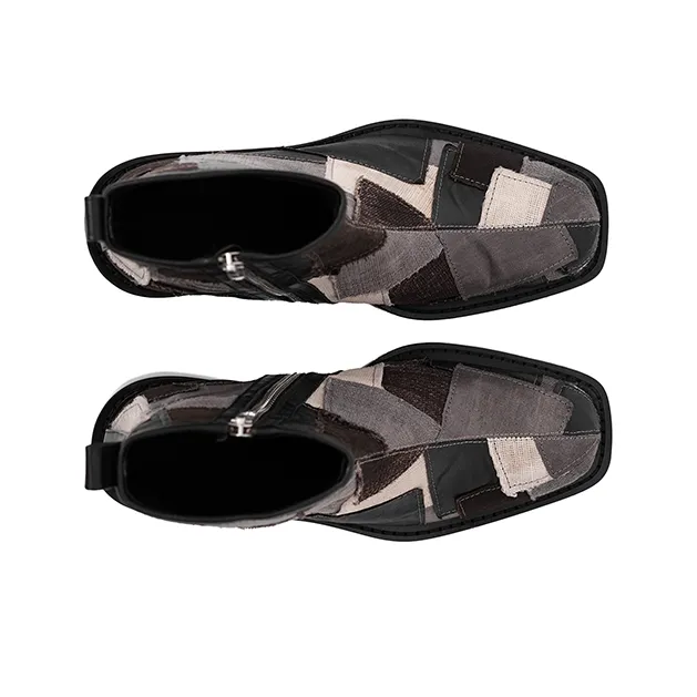 SYMBOLS OF LIGHT Ankle Boots Men's Gray-4