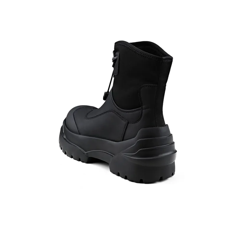 HANQIAORIJI Heavy Industry Series Ankle Boots 5cm Unisex Black-4