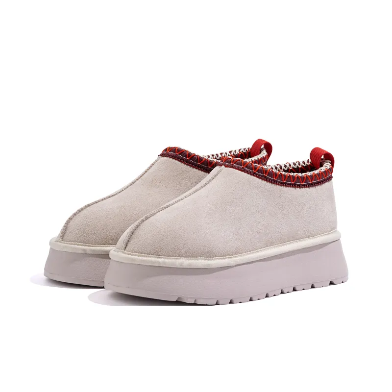 HUANQIU Crew Snow Boots Women's Beige-3