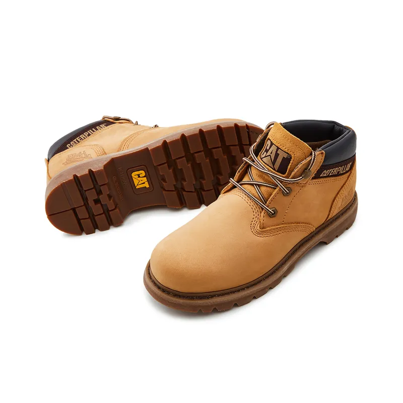 CAT Breathable Warm Wear Resistant Cushioning Slip Resistant Ankle Length Outdoor Boots Men's Yellow-2