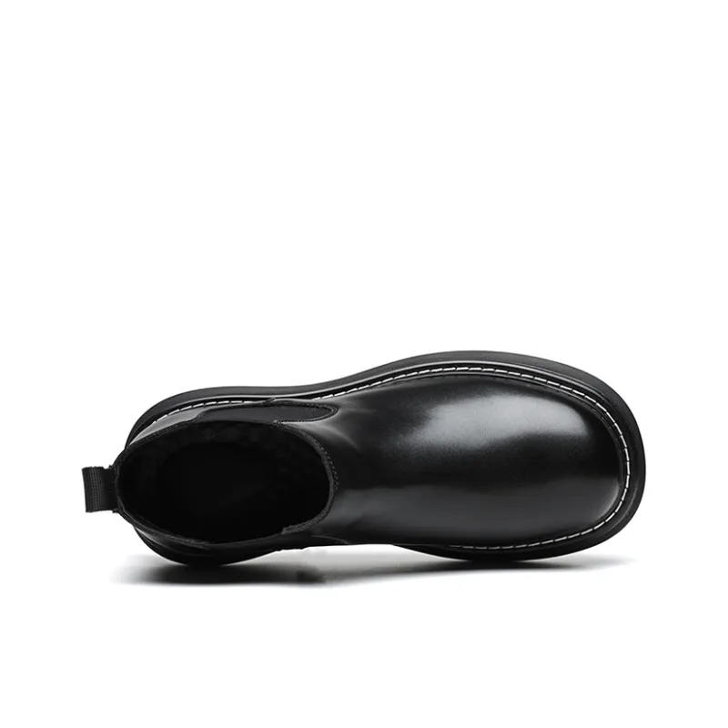 GZZ Ankle Length Chelsea Boots Men's Black-3