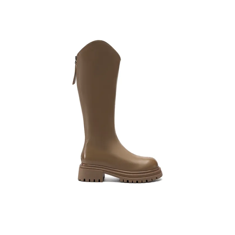 ZHR Knee high Boots Women's Black/Milk Tea/Brown-7