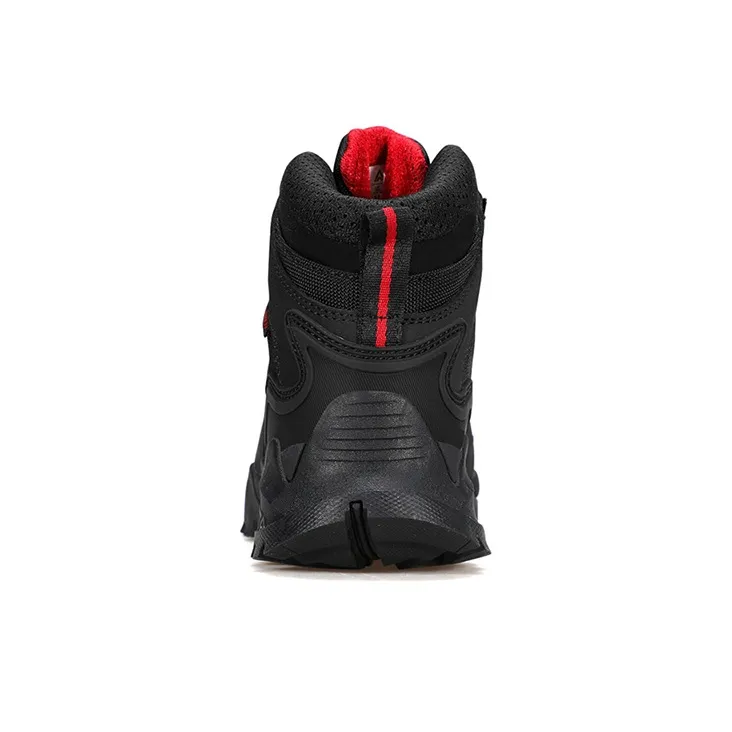 HUMTTO Wear Resistant Cushioning Slip Resistant Short Snow Boots Men's Black Red-3