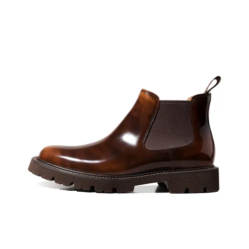 THOM WILLS Chelsea Boots Men Yellow Brown