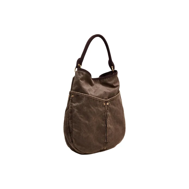 ZARA Cotton Tote Bag Shopping Bag Handbag Shoulder Bag Large Size Women's Brown-3